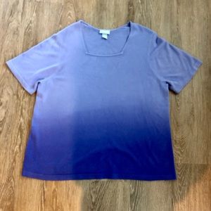 Liz&Me short sleeve purple ombré sweater